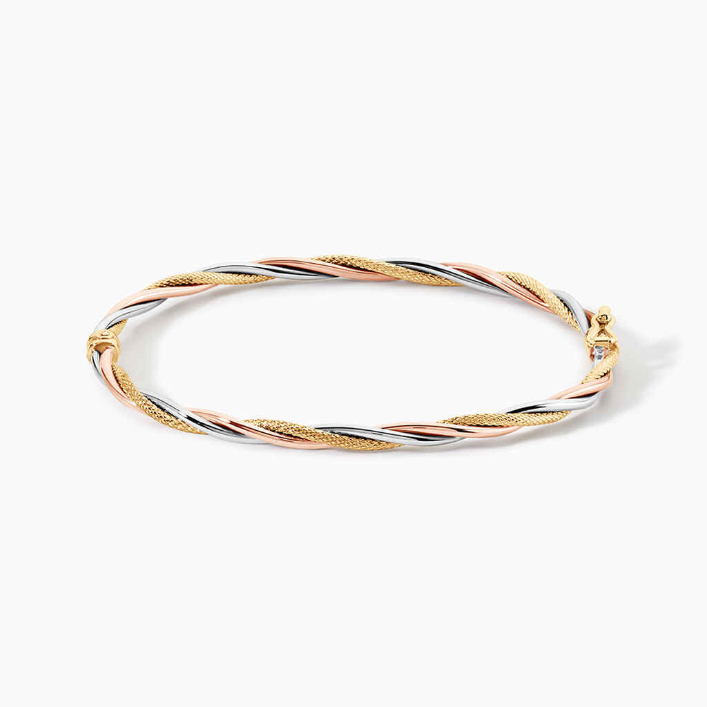 Bracelet Jonc Temani Or Tricolore - Bracelets joncs Femme | Histoire d&rsquo;Or