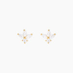 Boucles D'Oreilles Puces Daithi Or Jaune Oxyde De Zirconium - Clous d'oreilles Femme | Histoire d&rsquo;Or