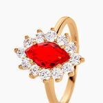 Bague Lisea Plaqu&eacute; Or Jaune Verre Et Oxyde De Zirconium - Bagues solitaires Femme | Histoire d&rsquo;Or