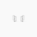 Boucles D'oreilles Puces Youssa Barrettes Or Blanc Oxyde De Zirconium - Clous d'oreilles Femme | Histoire d&rsquo;Or