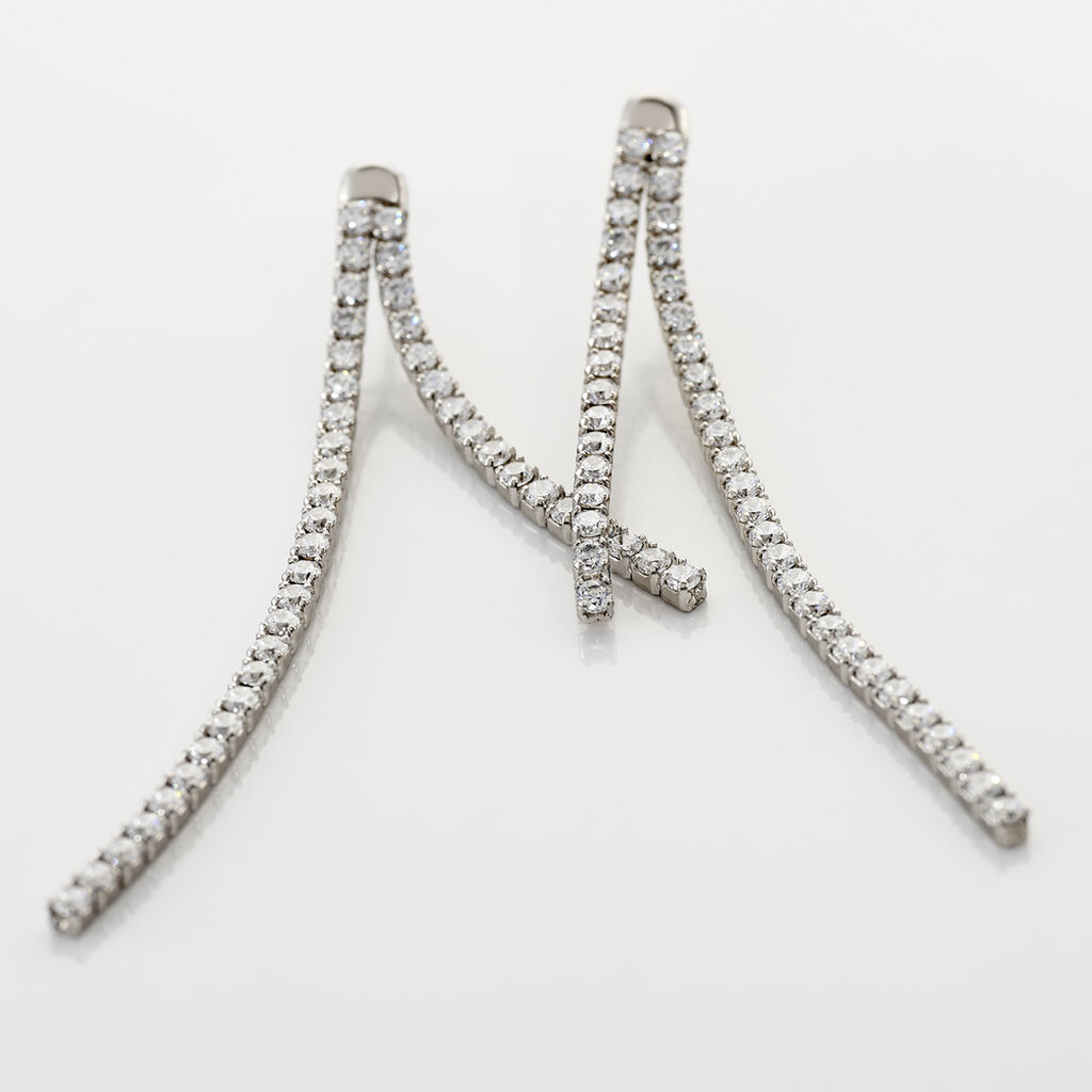 Boucles D'oreilles Pendantes Louanne Argent Blanc Oxyde De Zirconium - Boucles d'oreilles pendantes Femme | Histoire d’Or
