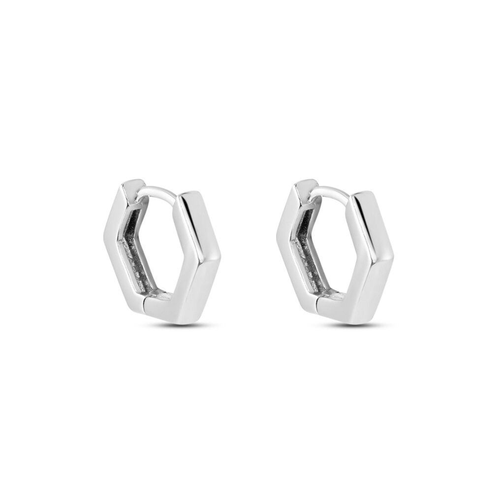 Créoles Argent Blanc Agnese - Boucles d'oreilles créoles Femme | Histoire d’Or
