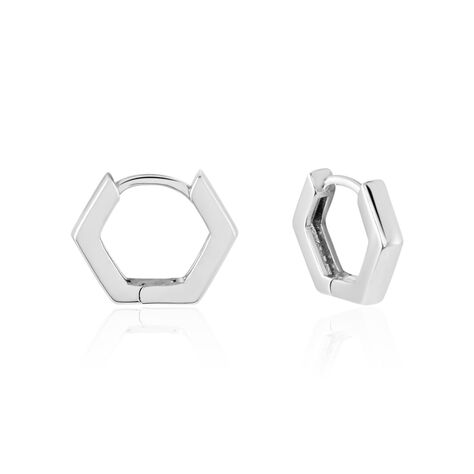 Créoles Argent Blanc Agnese - Boucles d'oreilles créoles Femme | Histoire d’Or