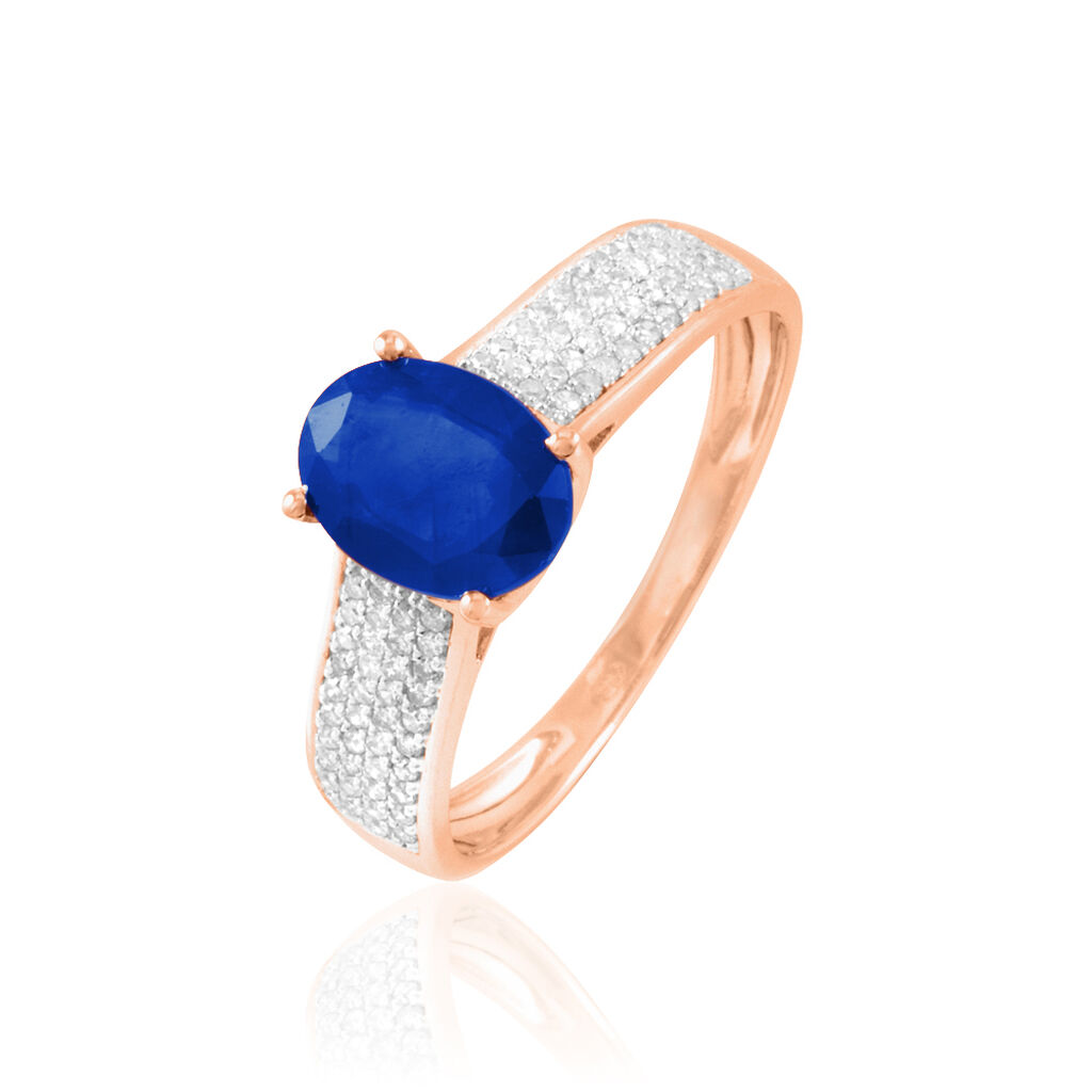 Bague Crista Or Rose Saphir Et Diamant - Bagues solitaires Femme | Histoire d’Or