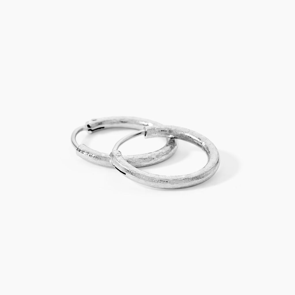 Cr&eacute;oles Argent Blanc Agathe - Boucles d'oreilles cr&eacute;oles Femme | Histoire d&rsquo;Or