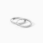 Cr&eacute;oles Argent Blanc Agathe - Boucles d'oreilles cr&eacute;oles Femme | Histoire d&rsquo;Or