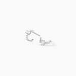 Cr&eacute;oles Baguette Argent Blanc Oxyde De Zirconium - Boucles d'oreilles cr&eacute;oles Femme | Histoire d&rsquo;Or