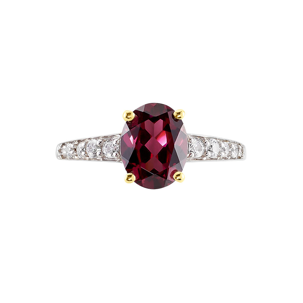 Bague Rhodolite Fever Or Jaune Rhodolite Oxyde De Zirconium - Bagues solitaires Femme | Histoire d&rsquo;Or