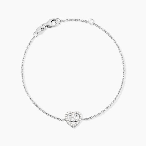Bracelet Suzon Argent Blanc Oxyde De Zirconium - Bracelets Coeur Femme | Histoire d’Or