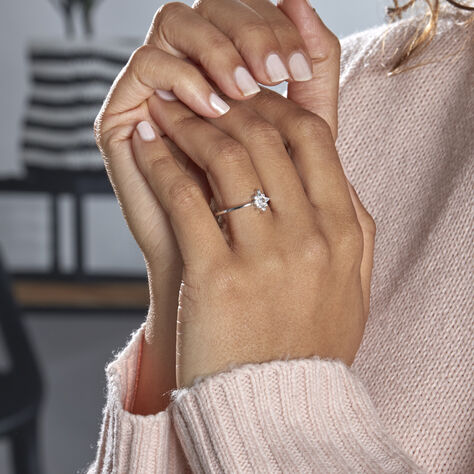 Bague Eclat Argent Blanc Oxyde De Zirconium - Bagues avec pierre Femme | Histoire d’Or