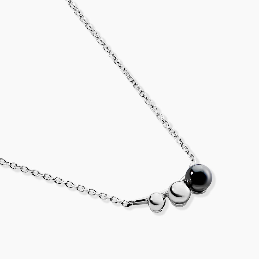Collier Cleya Argent Blanc C&eacute;ramique - Colliers fantaisie Femme | Histoire d&rsquo;Or
