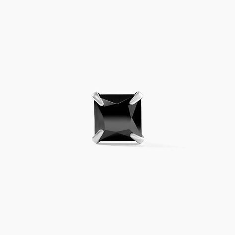 Boucle D'oreille Puce Unitaire Paco Argent Blanc Oxyde De Zirconium - Boucles d'oreilles fantaisie Homme | Histoire d’Or