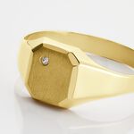 Chevali&egrave;re Malcolm Carree Or Jaune Oxyde De Zirconium - Bagues solitaires Homme | Histoire d&rsquo;Or