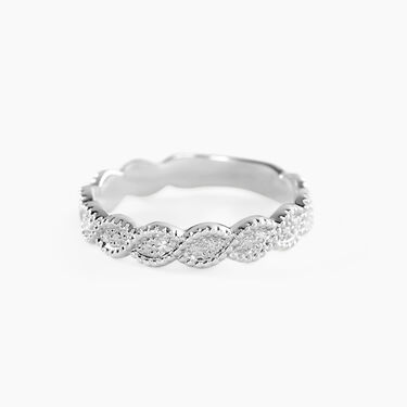 Alliance Marielle Ruban Plat Or Blanc