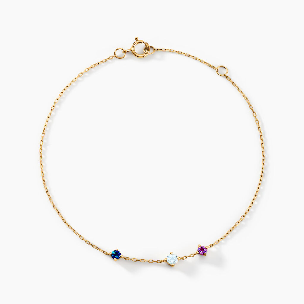 Bracelet Universe Or Jaune Topaze Am&eacute;thyste - Bracelets Femme | Histoire d&rsquo;Or