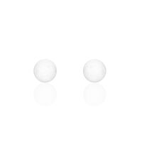 Boucles D'oreilles Puces Orbe Argent Blanc Céramique