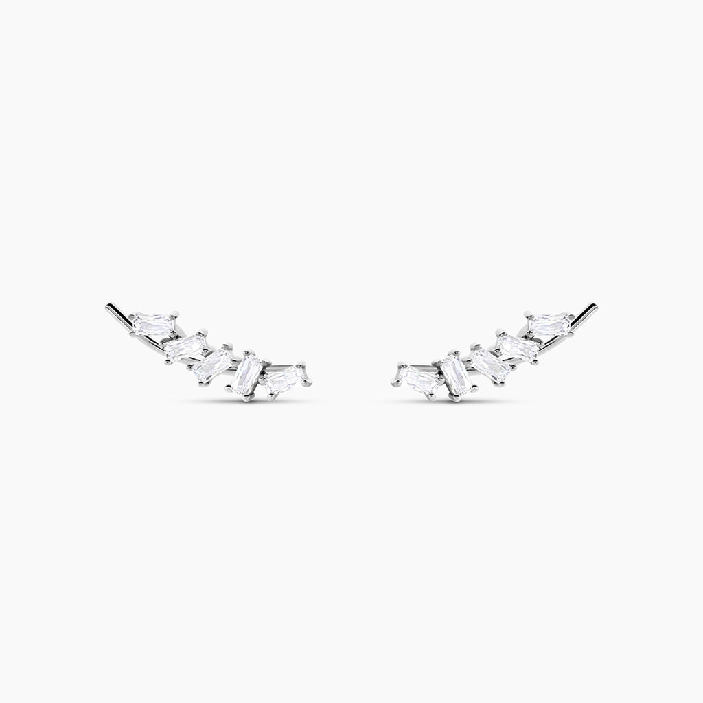 Boucles D'oreilles Grimpantes Adonia Argent Blanc Oxyde De Zirconium - Boucles d'oreilles fantaisie Femme | Histoire d&rsquo;Or