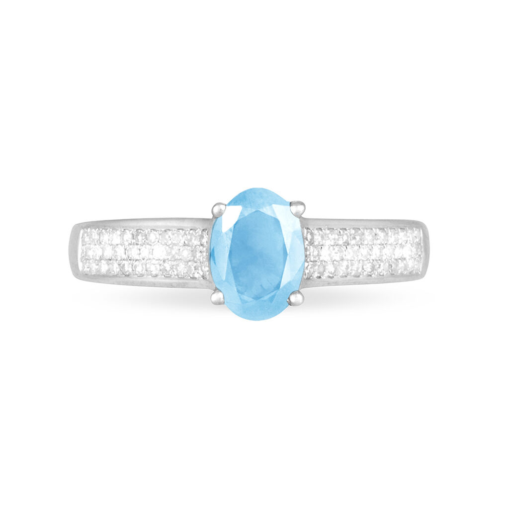 Bague Crista Or Blanc Topaze Et Diamant - Bagues solitaires Femme | Histoire d&rsquo;Or