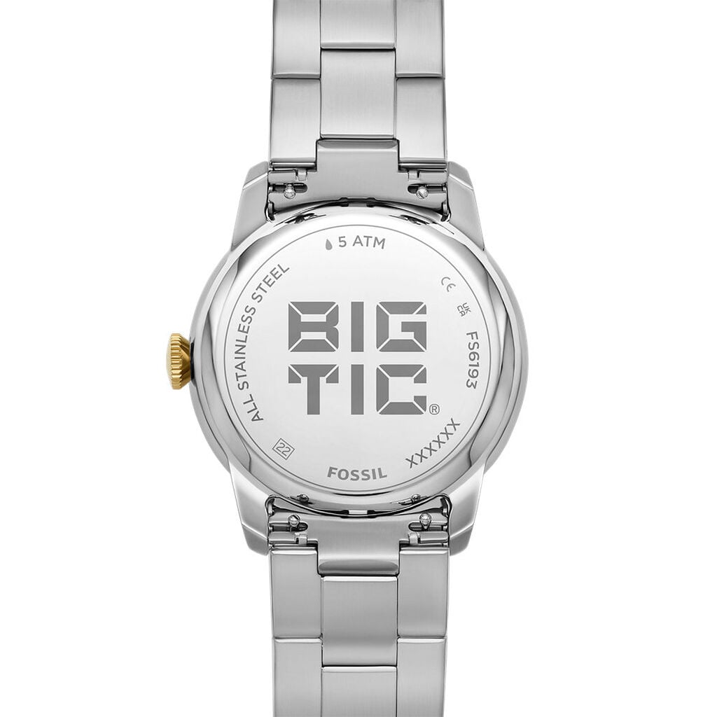 Montre Fossil Bic Tic Tourbillon Argent&eacute; - F&ecirc;te des p&egrave;res Homme | Histoire d&rsquo;Or
