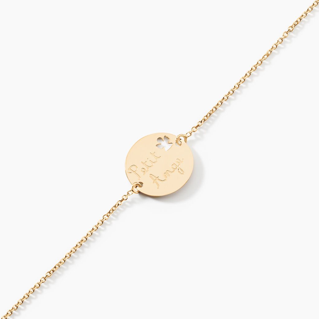 Bracelet Benedicte Message Or Jaune - Bracelets Bapt&ecirc;me Enfant | Histoire d&rsquo;Or