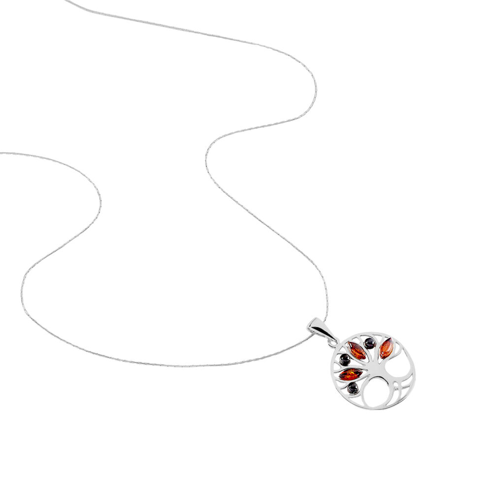 Collier Argent Blanc Odaya Ambre - Colliers fantaisie Femme | Histoire d’Or