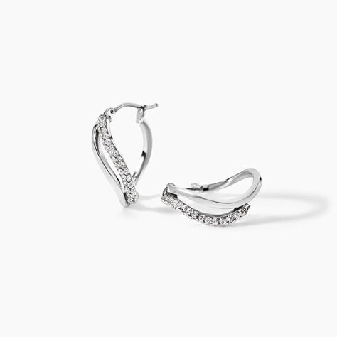 Cr&eacute;oles Hekate Or Blanc Strass - Boucles d'oreilles cr&eacute;oles Femme | Histoire d&rsquo;Or