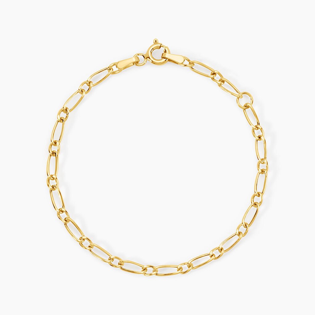 Bracelet Esma Maille Alternee 1/3 Or Jaune - Bracelets Communion Enfant | Histoire d&rsquo;Or