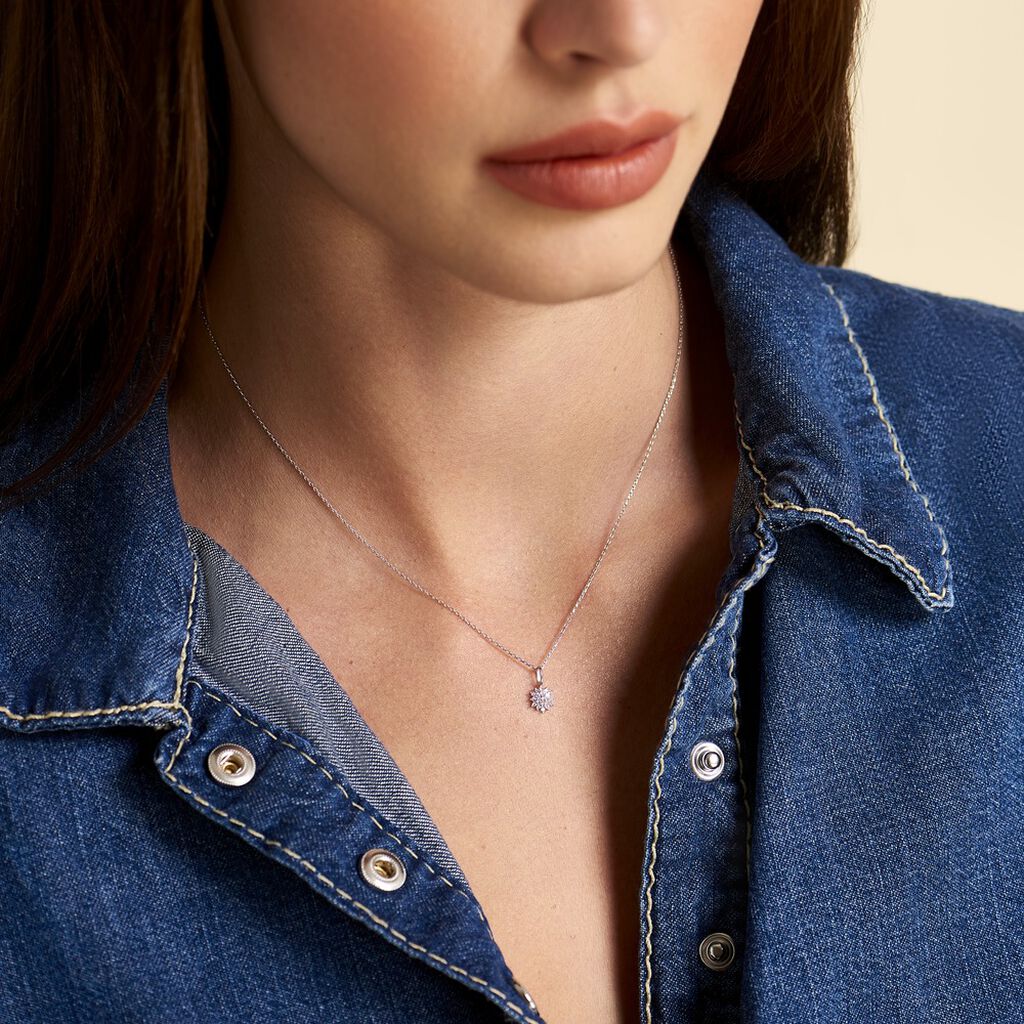 Collier Or Blanc Kristel Oxydes De Zirconium - Colliers Femme | Histoire d’Or