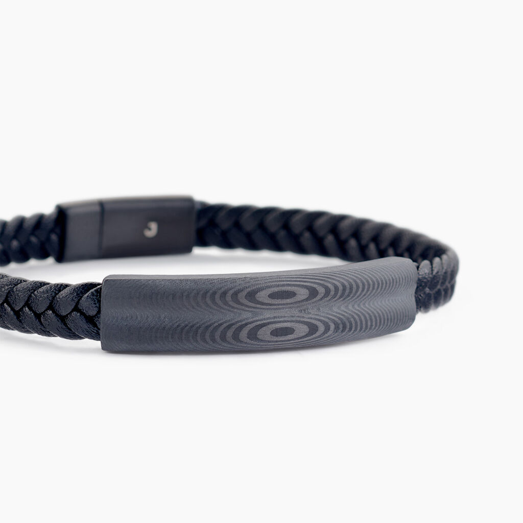Bracelet Cuir De Vache Noir - Bracelets Cuir Homme | Histoire d&rsquo;Or