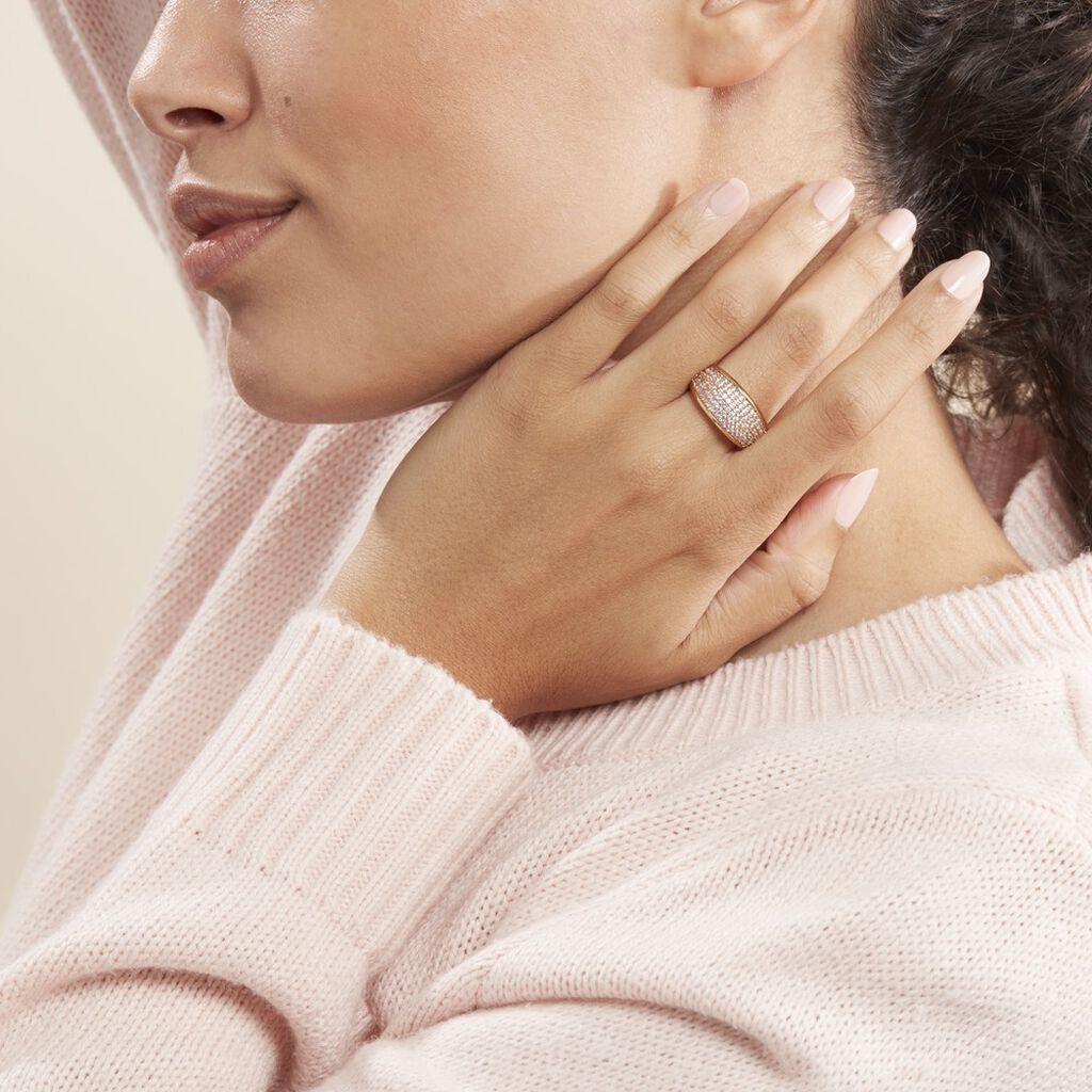 Bague Edenne Plaqué Or Jaune Oxyde De Zirconium - Bagues avec pierre Femme | Histoire d’Or