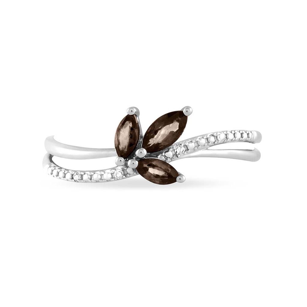 Bague Angie Or Blanc Quartz Et Diamant - Bagues avec pierre Femme | Histoire d’Or