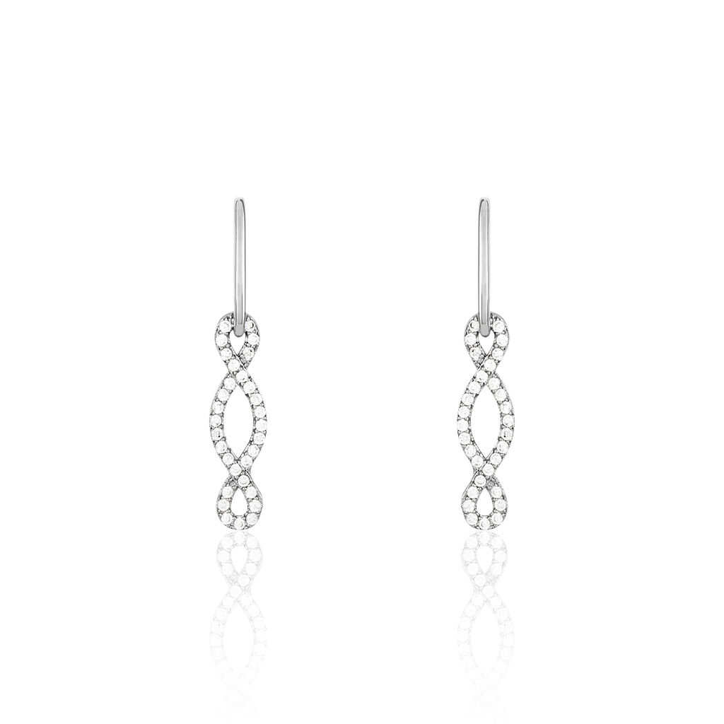 Boucles D'oreilles Pendantes Carla Argent Blanc Oxyde De Zirconium - Boucles d'oreilles fantaisie Femme | Histoire d’Or