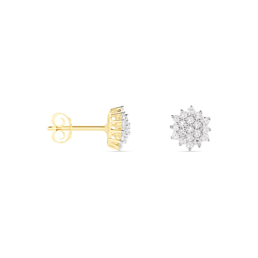 Boucles D'oreilles Puces Caliopee Or Jaune Diamant - Clous d'oreilles Femme | Histoire d’Or