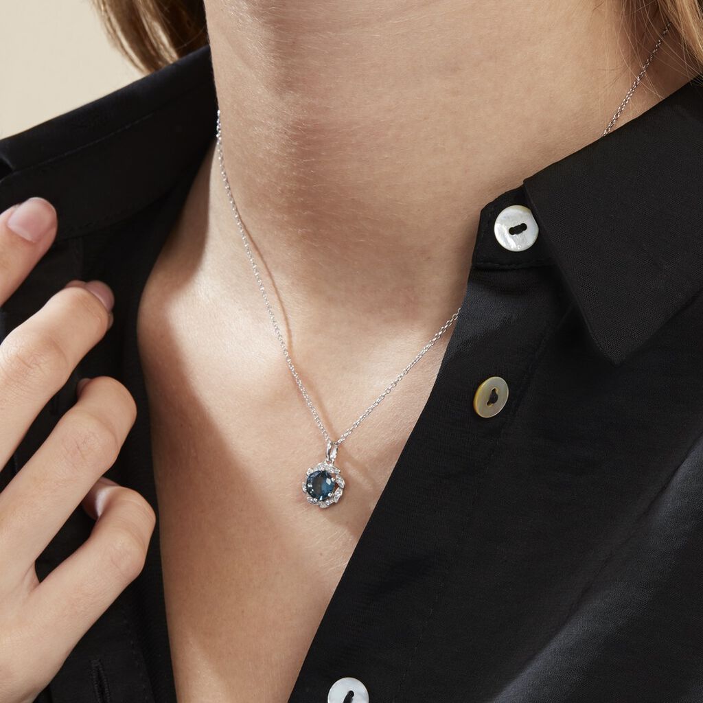 Collier Argent Blanc Clover Verre Oxydes De Zirconium - Colliers fantaisie Femme | Histoire d’Or