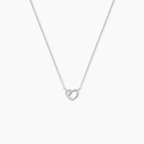 Collier Dorthea Argent Blanc Oxyde De Zirconium - Colliers fantaisie Femme | Histoire d&rsquo;Or