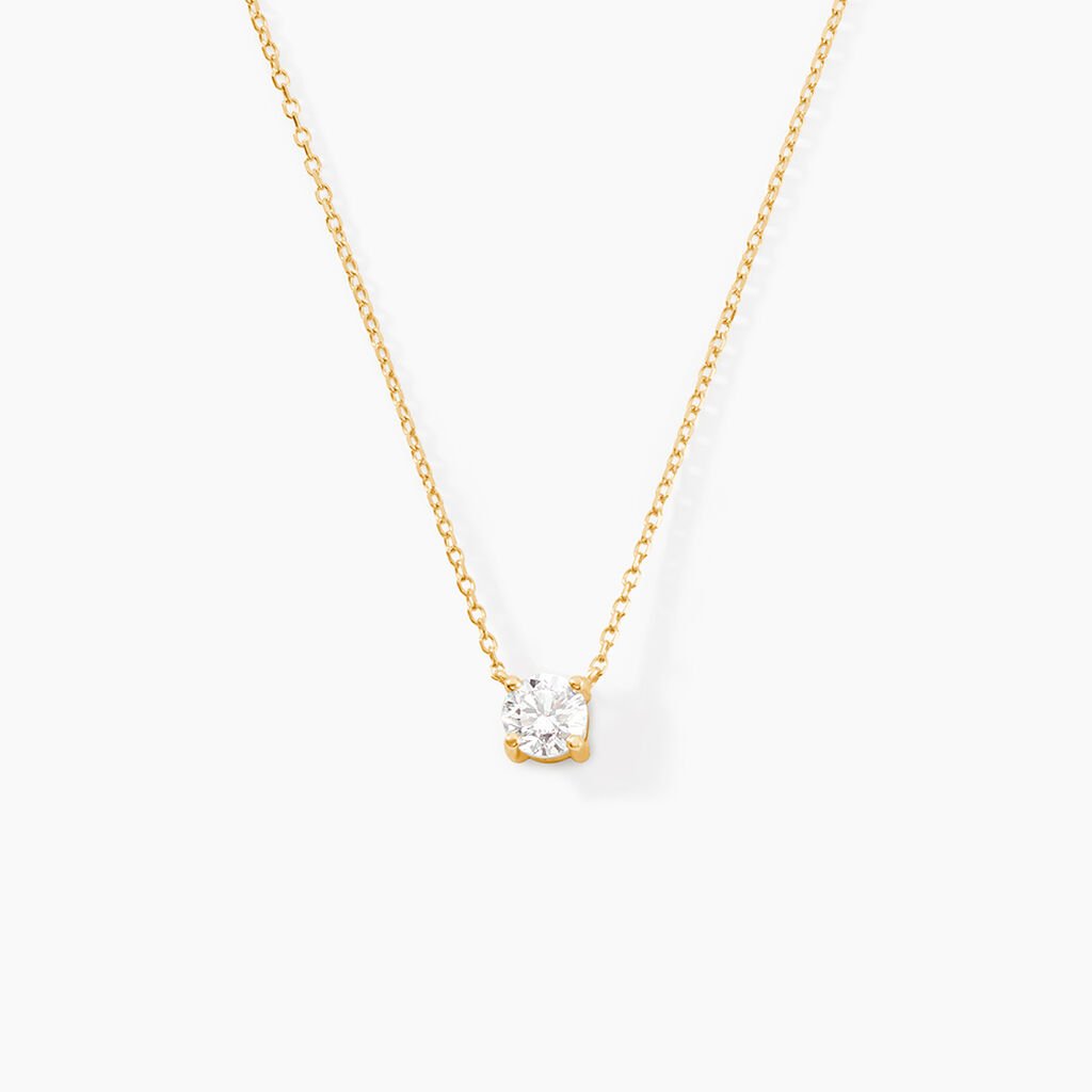 Collier Aphrodite Ld Or Jaune Diamant Synth&eacute;tique - Colliers Femme | Histoire d&rsquo;Or