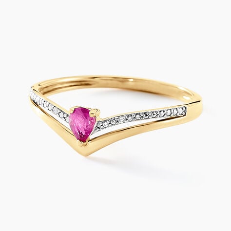 Bague Marjeta Or Jaune Rubis Diamant - Bagues solitaires Femme | Histoire d&rsquo;Or