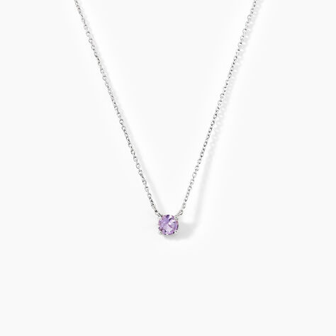 Collier Clair Or Blanc Amethyste - Colliers Femme | Histoire d’Or