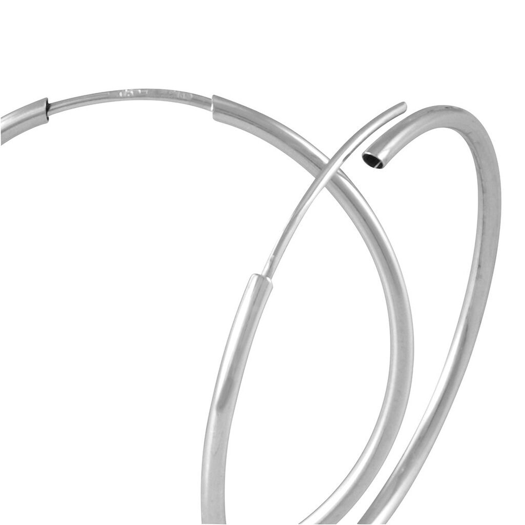 Créoles Dominae Or Blanc - Boucles d'oreilles créoles Femme | Histoire d’Or