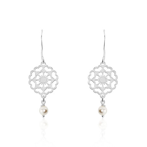Boucles D'oreilles Pendantes Enaelle Argent Blanc Perle D'imitation - Boucles d'oreilles fantaisie Femme | Histoire d’Or