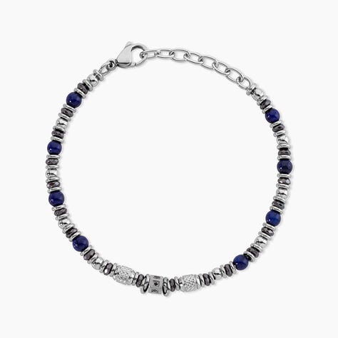 Bracelet Cliff Acier Gris Agate H&eacute;matite Oxyde De Zirconium - Bracelets Lithoth&eacute;rapie Homme | Histoire d&rsquo;Or