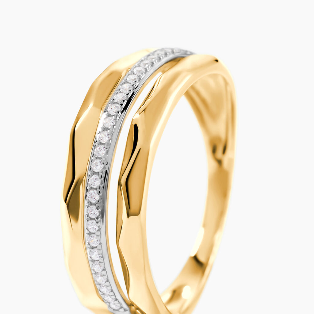 Bague Mauna Or Jaune Oxyde De Zirconium - Bagues avec pierre Femme | Histoire d&rsquo;Or
