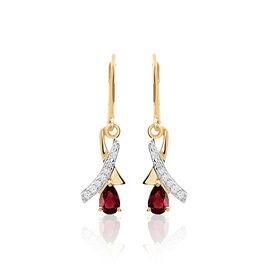 Boucles D'oreilles Pendantes Dyanah Plaque Or Jaune Oxyde De Zirconium - Boucles d'oreilles fantaisie Femme | Histoire d’Or