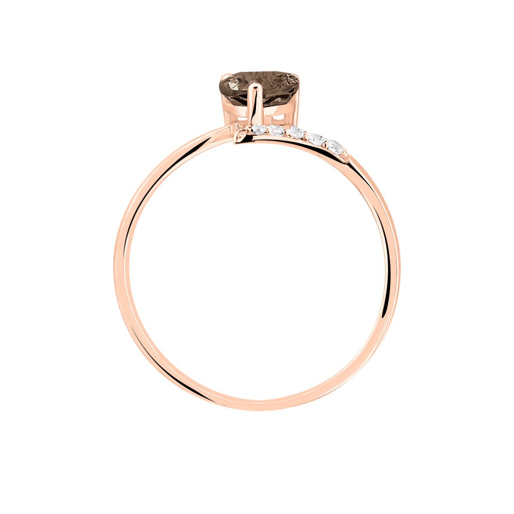 Bague Eva Or Rose Quartz Et Diamant - Bagues solitaires Femme | Histoire d&rsquo;Or
