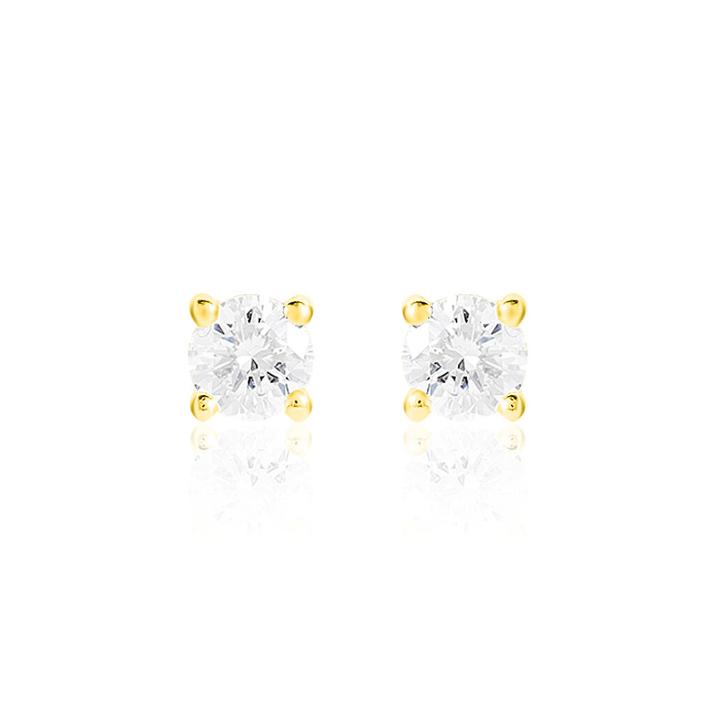 Boucles D'oreilles Puces Victoria Or Jaune Diamant - Clous d'oreilles Femme | Histoire d&rsquo;Or
