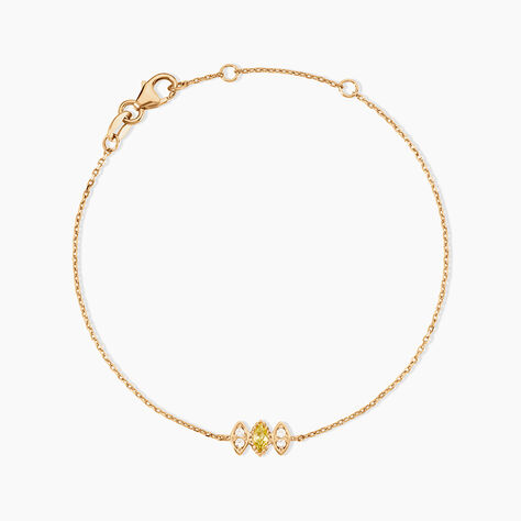 Bracelet Harmonie Plaque Or Jaune Oxyde De Zirconium - Bracelets Femme | Histoire d&rsquo;Or