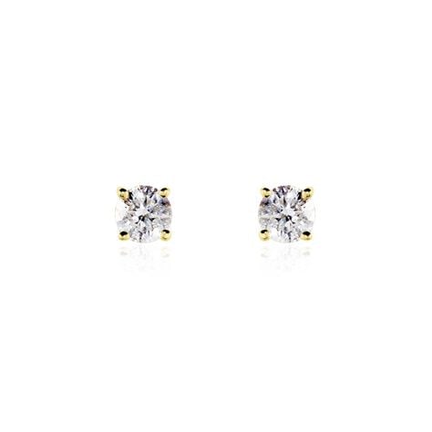 Boucles D'oreilles Puces Aphrodite Or Jaune Diamant - Clous d'oreilles Famille | Histoire d&rsquo;Or