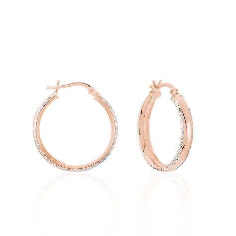 Créoles Argent Rose Ava - Boucles d'oreilles créoles Femme | Histoire d’Or