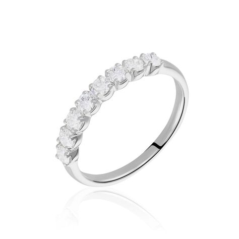 Demi-alliance Or Blanc  Eloisa Diamant Synthetique - Bijoux Femme | Histoire d&rsquo;Or