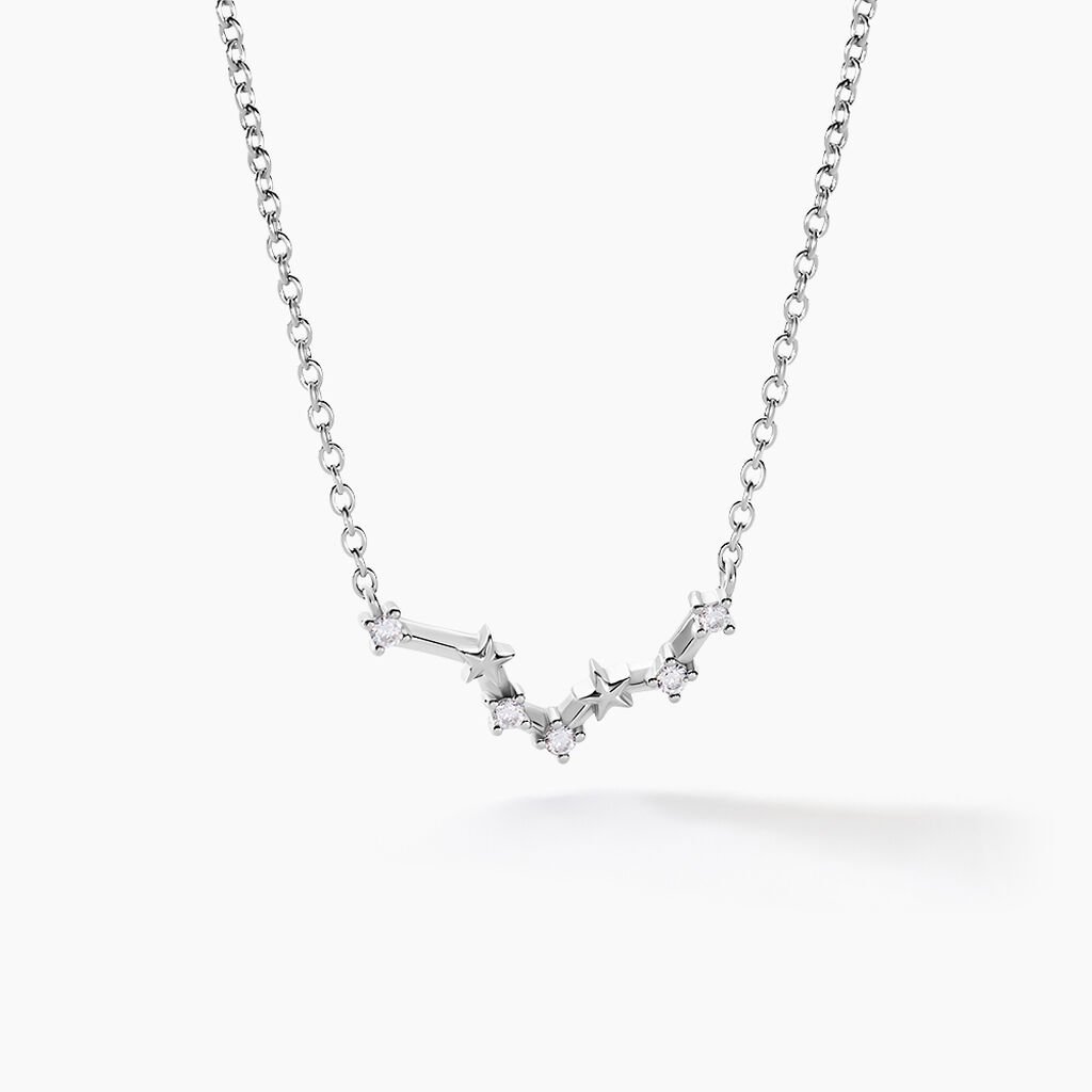Collier Vega Argent Blanc Oxyde De Zirconium - Colliers Zodiaque Femme | Histoire d&rsquo;Or